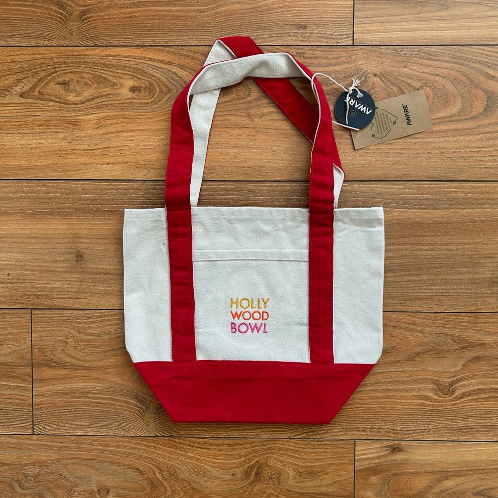 Hollywood Bowl Canvas Boat Tote Bag Red